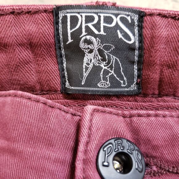 PRPS Jeans Men 33 (34x32) Red Savoy Bowman Tapered Cargo Pant Streetwear Hip Hop - Picture 6 of 12